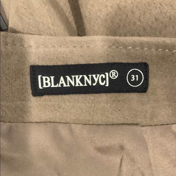 Blank NYC Tan Pencil Mini Skirt with Slit for Work - Picture 3 of 5